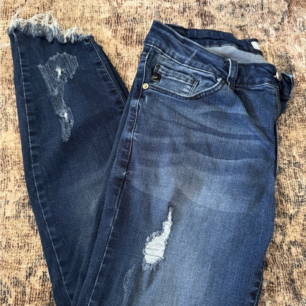 Distressed Blue Jeans